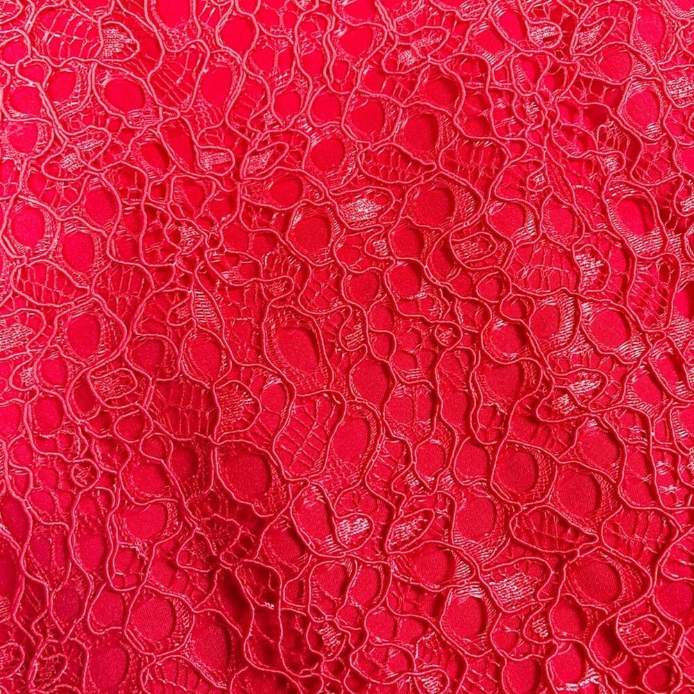 🆕 Alexis Dress Halley Red Lace Ruffle Cutout Short Sleeve Dress Size XS - Picture 5 of 8